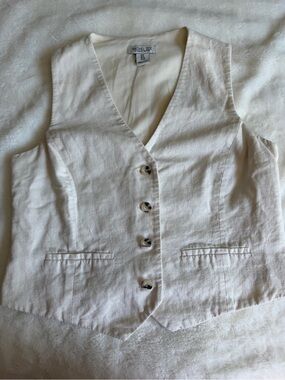 Rachel Zoe Linen Blend Vest Size Medium